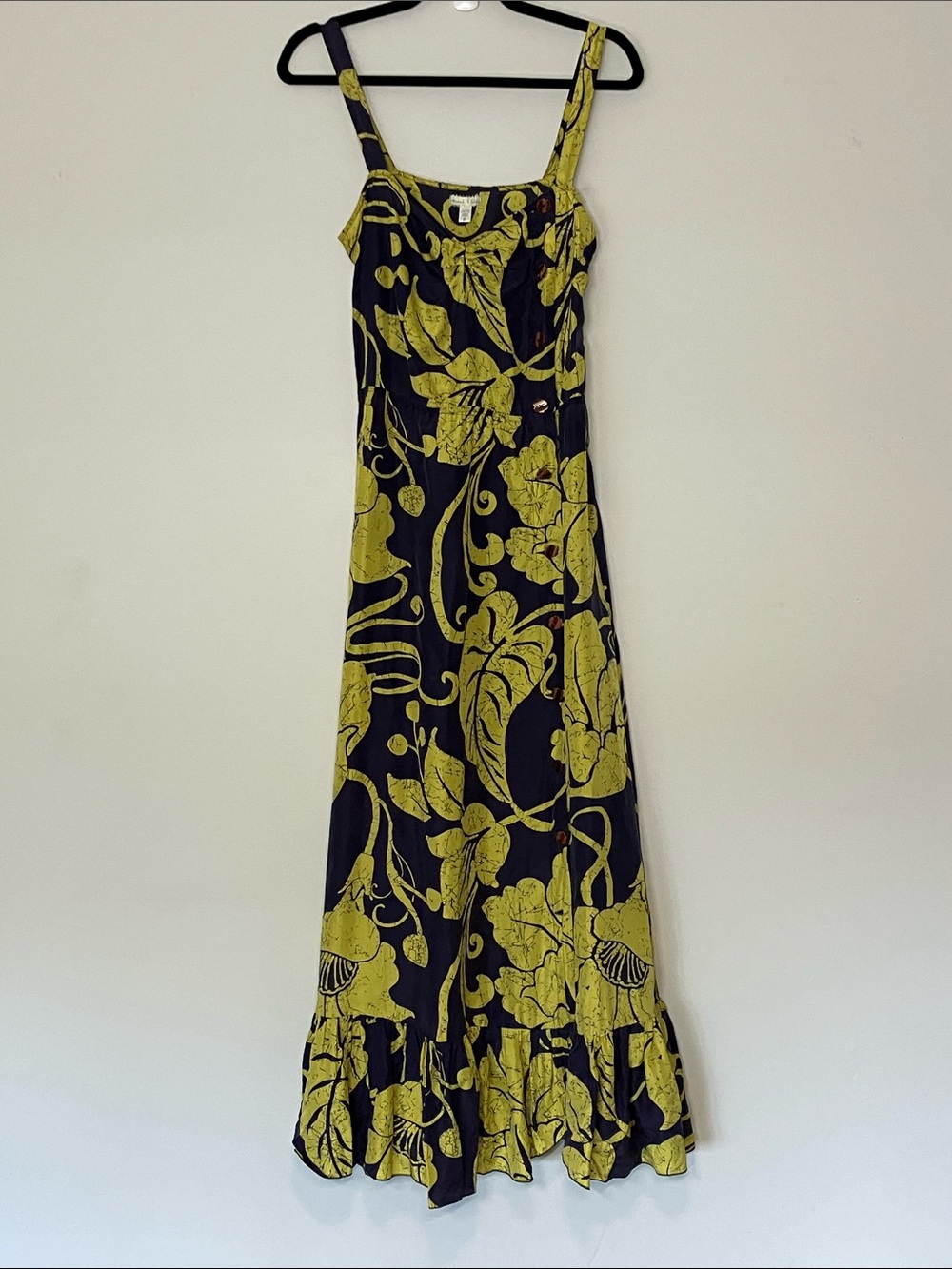 Kimchi & Blue 100% Silk Maxi Dress Floral *NO BELT* Size 6